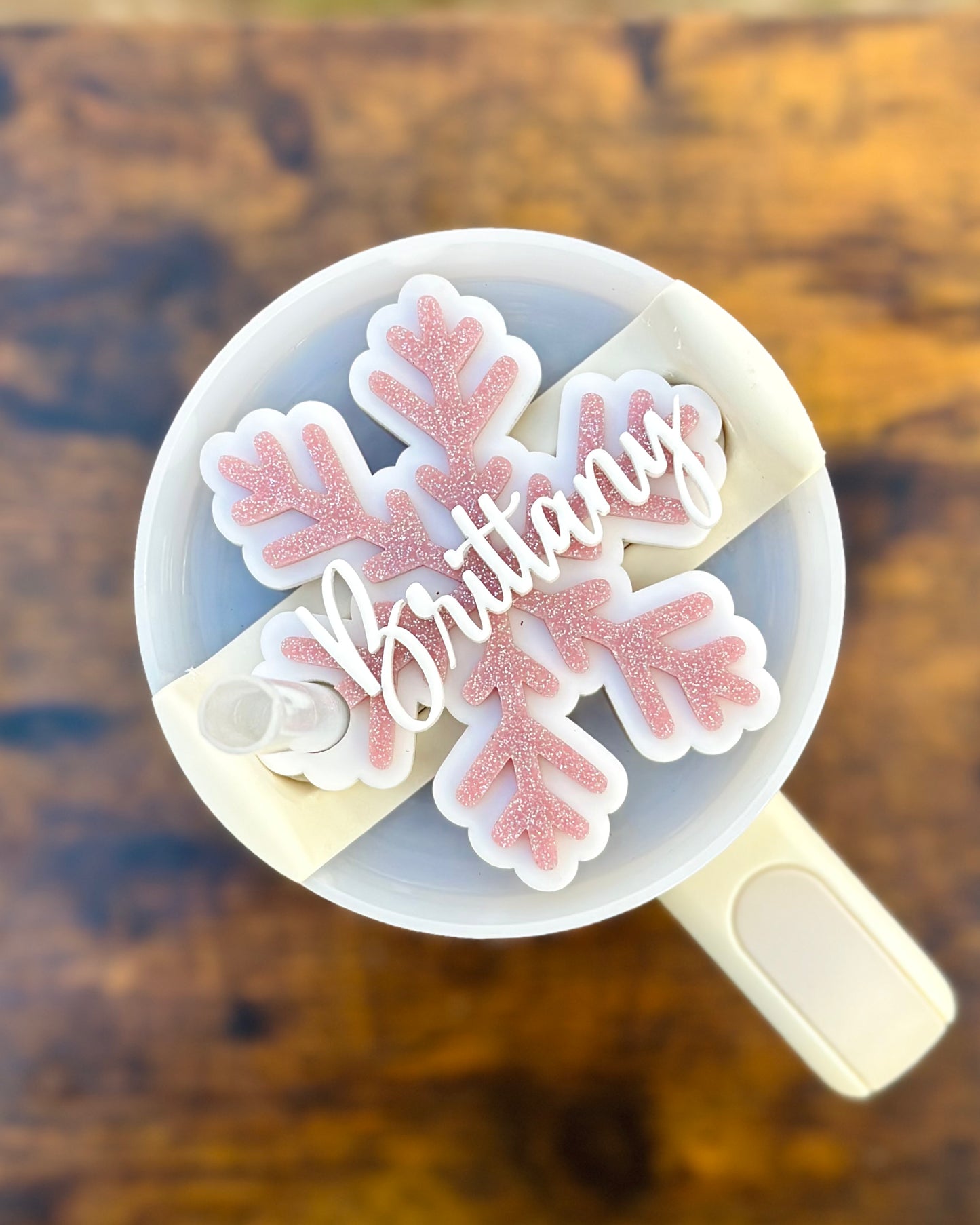 Acrylic Snowflake Name Topper for Stanley H2.0 30oz 40oz or 40oz dupe cup