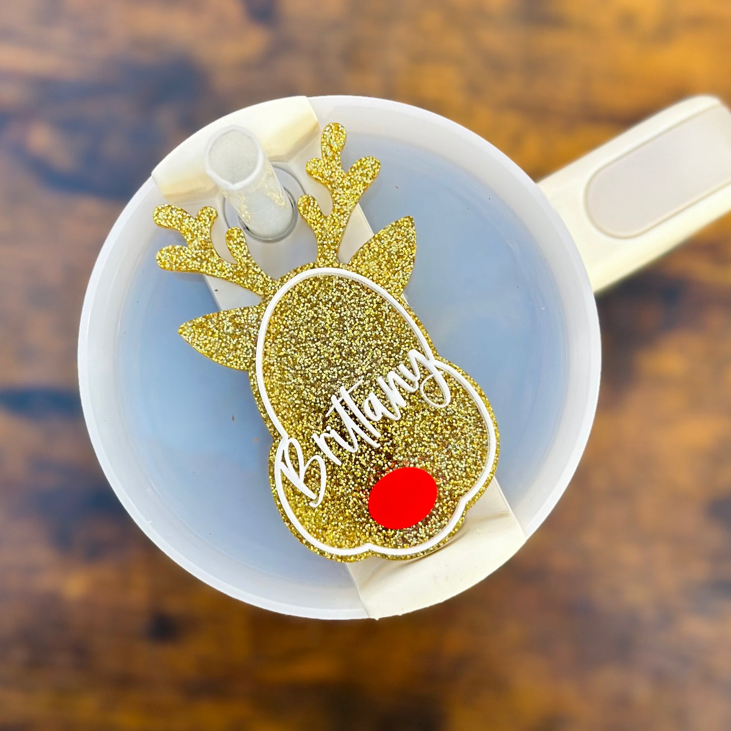 Acrylic Reindeer Name Topper for Stanley H2.0 30oz 40oz or 40oz dupe cup