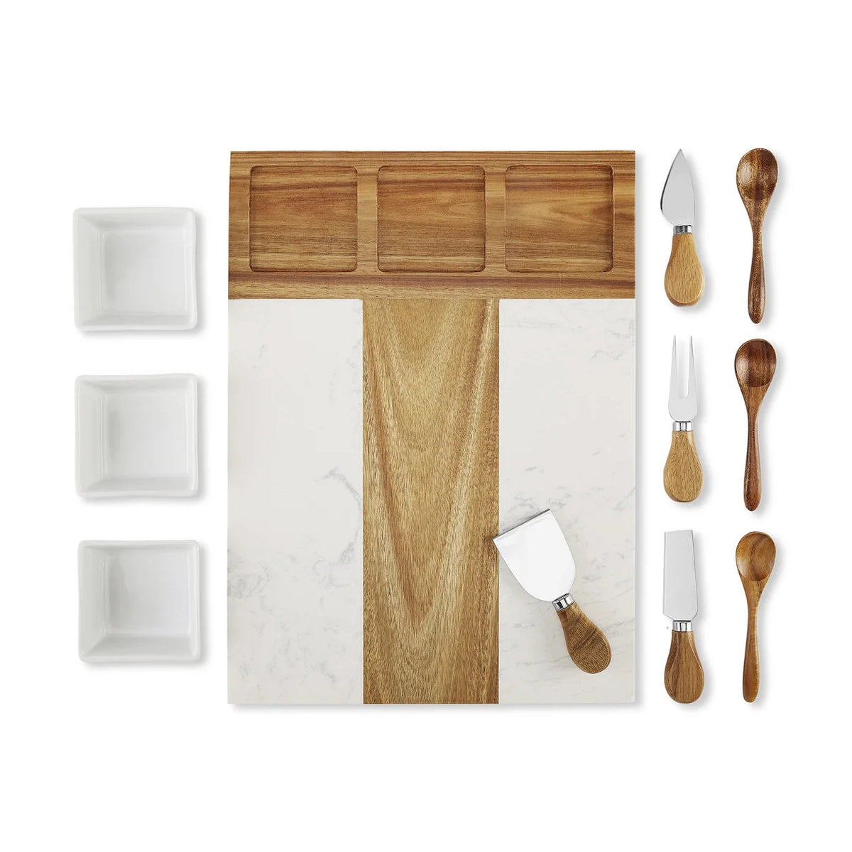 Custom Marble & Acacia Charcuterie Board Set