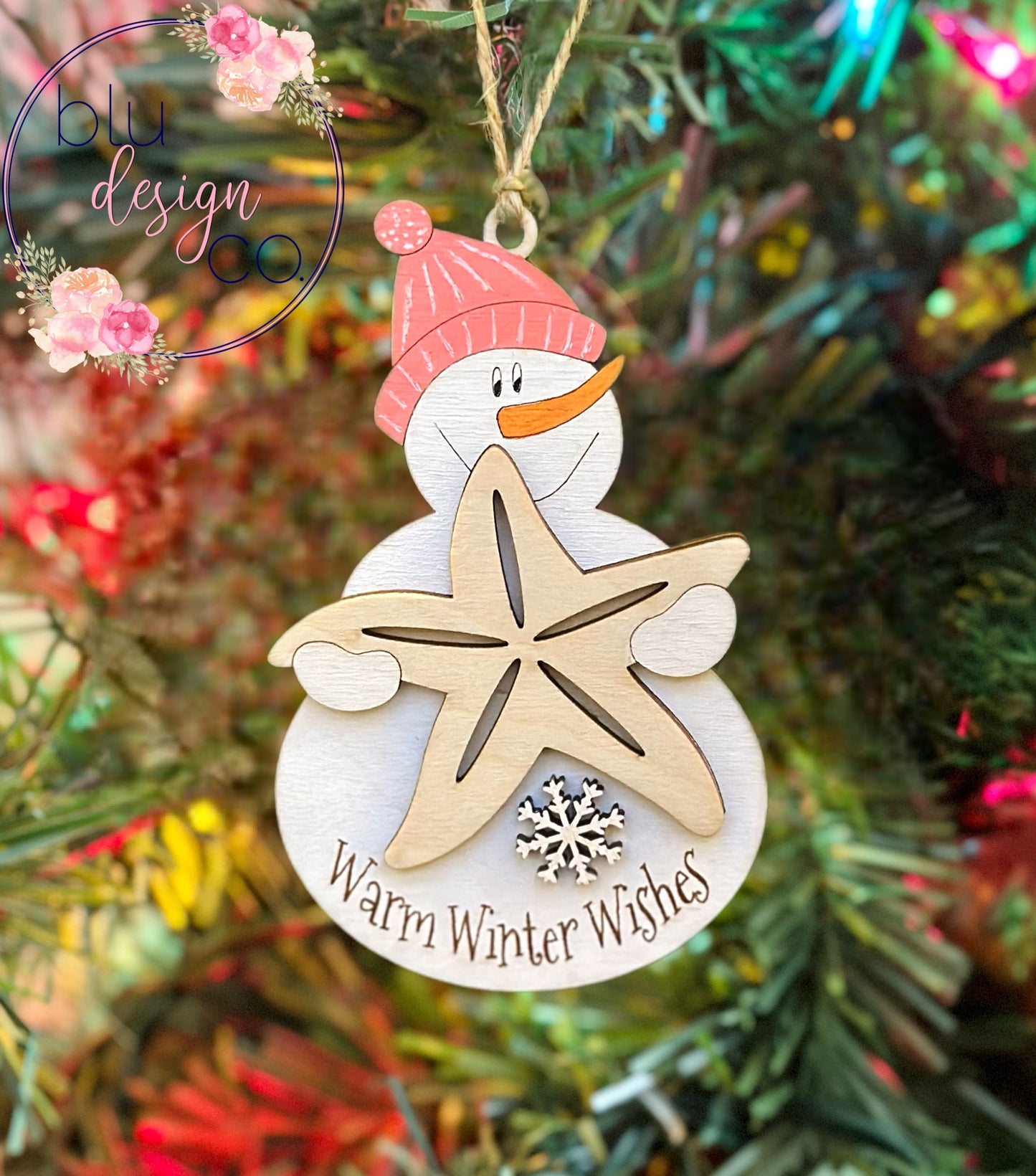 Seaside Snowman Ornament