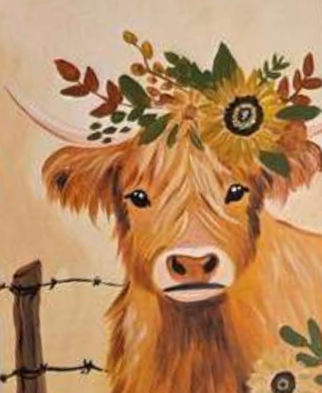 Highland Cow Canvas Paint Party