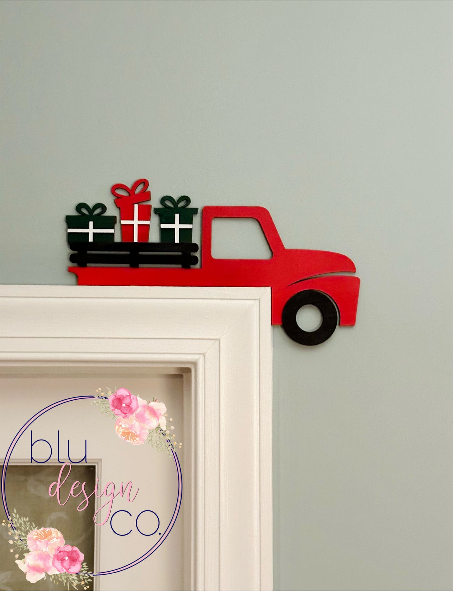 Christmas Truck Door Corner Decor
