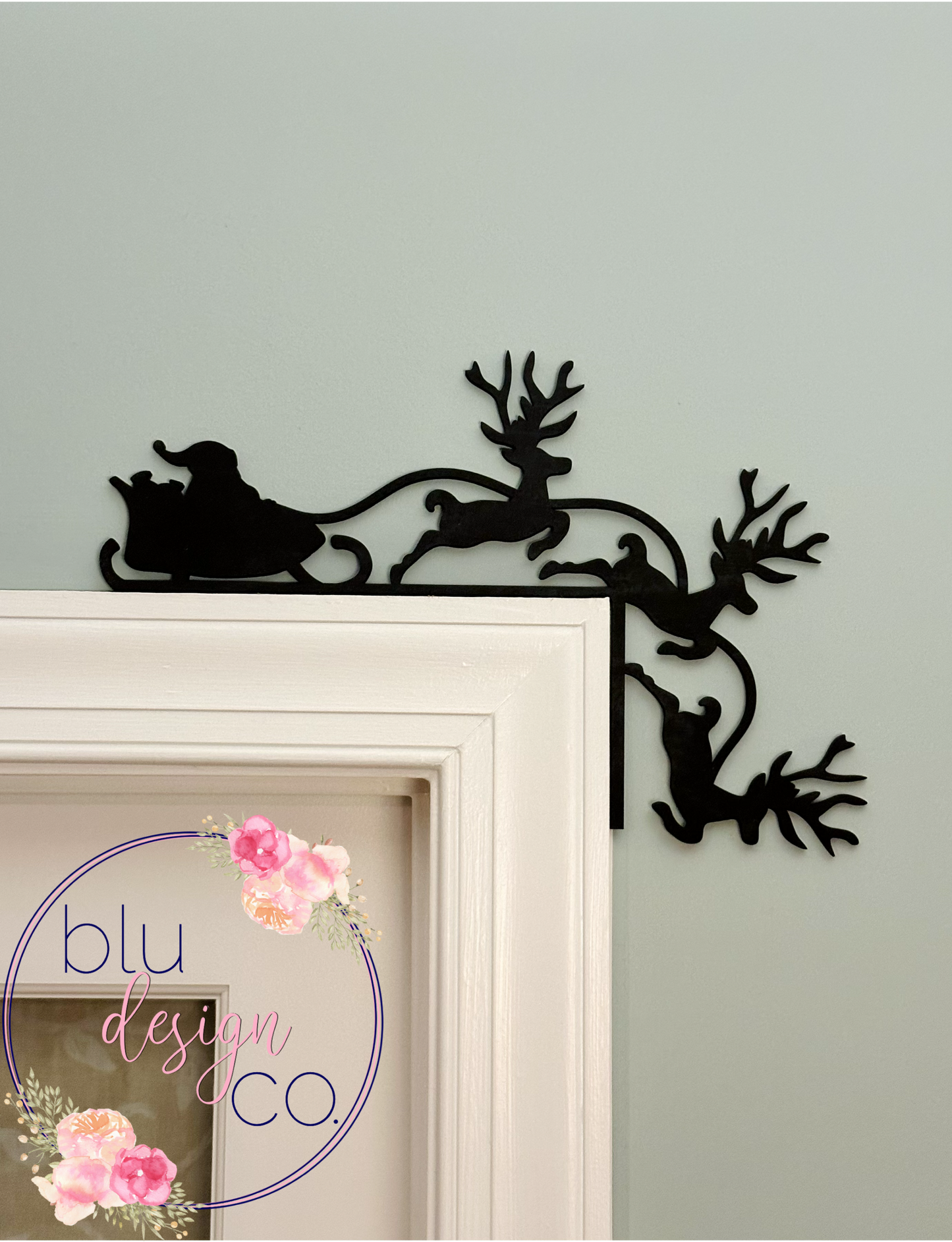 Reindeer Sleigh Door Corner Decor