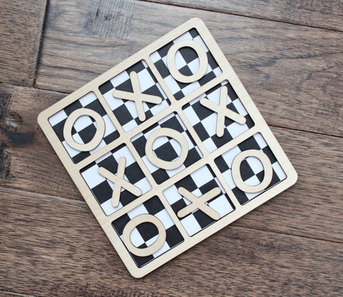 Checkered Flag Tic-Tac-Toe Board