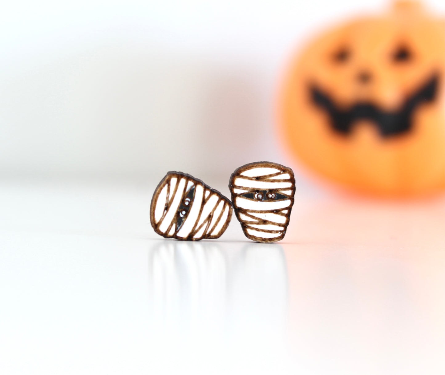 Painted Wood Mummy Studs