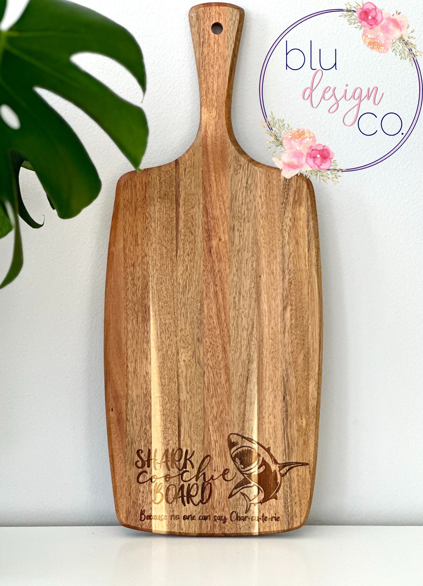 Shark Coochie Acacia Charcuterie Board