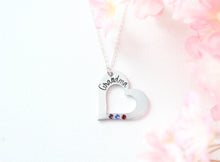 Load image into Gallery viewer, Personalized Grandma Heart Birthstone Necklace