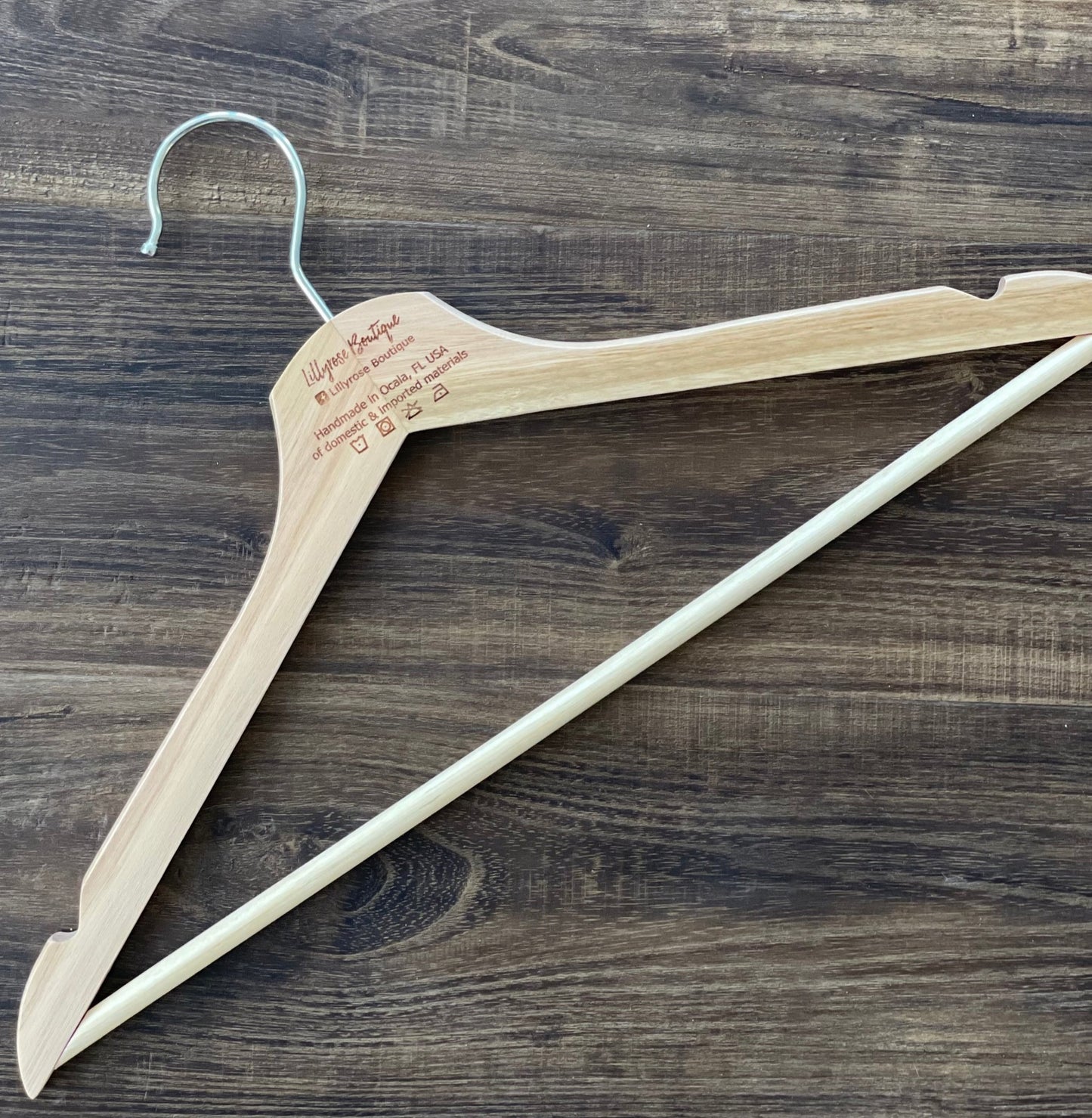 Custom Logo Engraved Wood Hanger