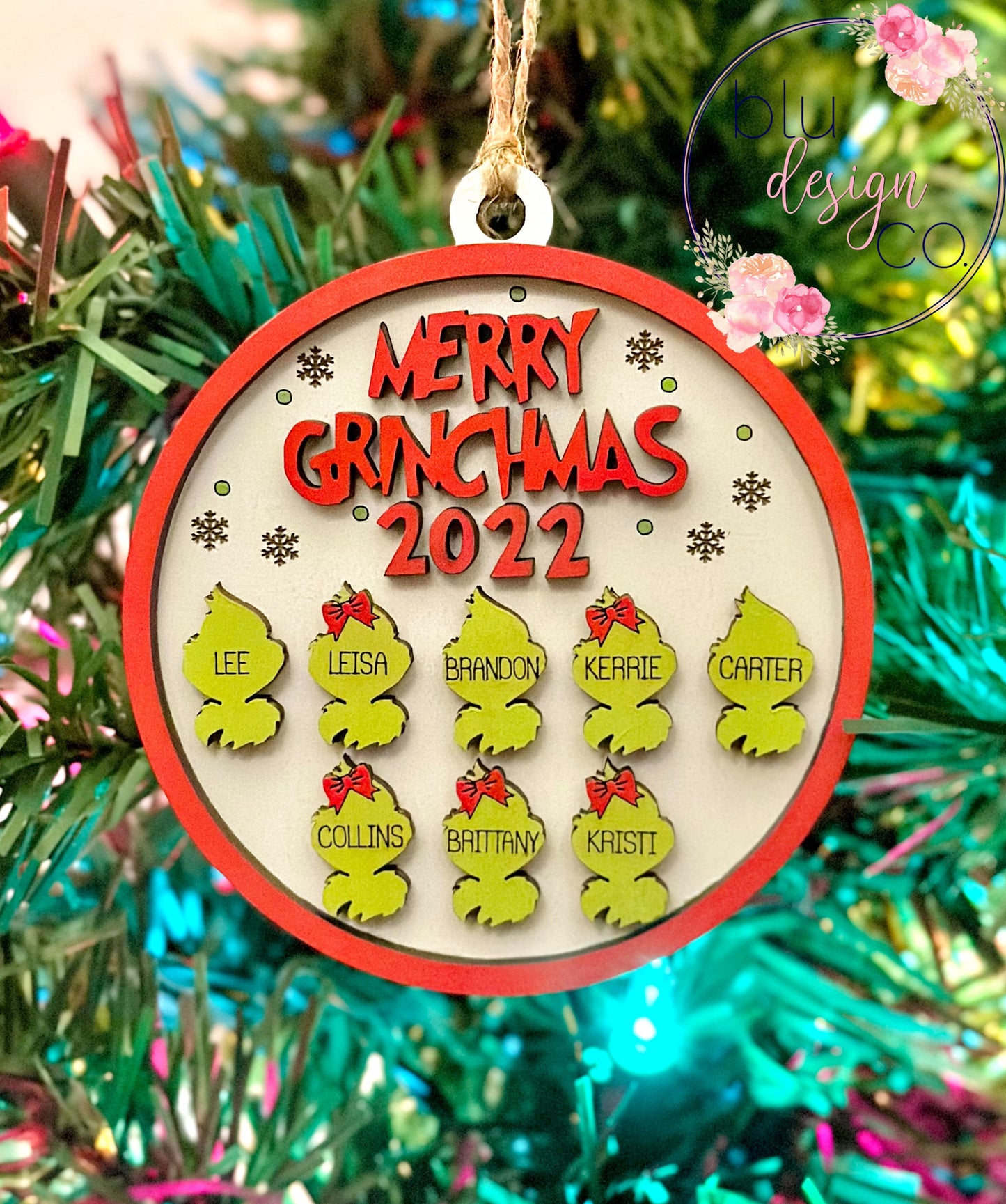 Family Grinchmas Ornament, 1-8 Names