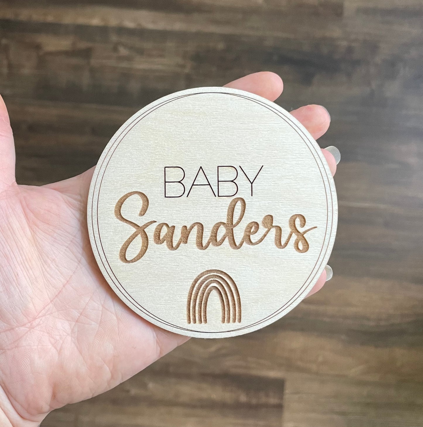 Rainbow Baby Name Announcement Sign