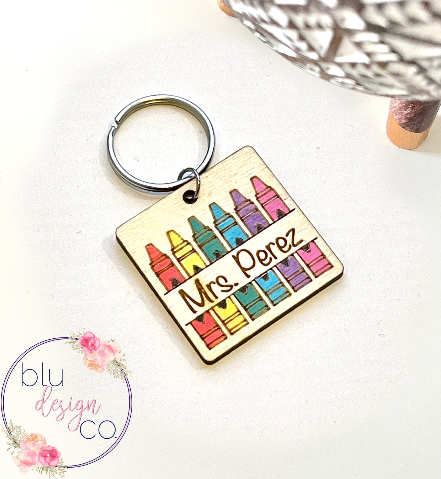 Personalized Crayon Box Keychain