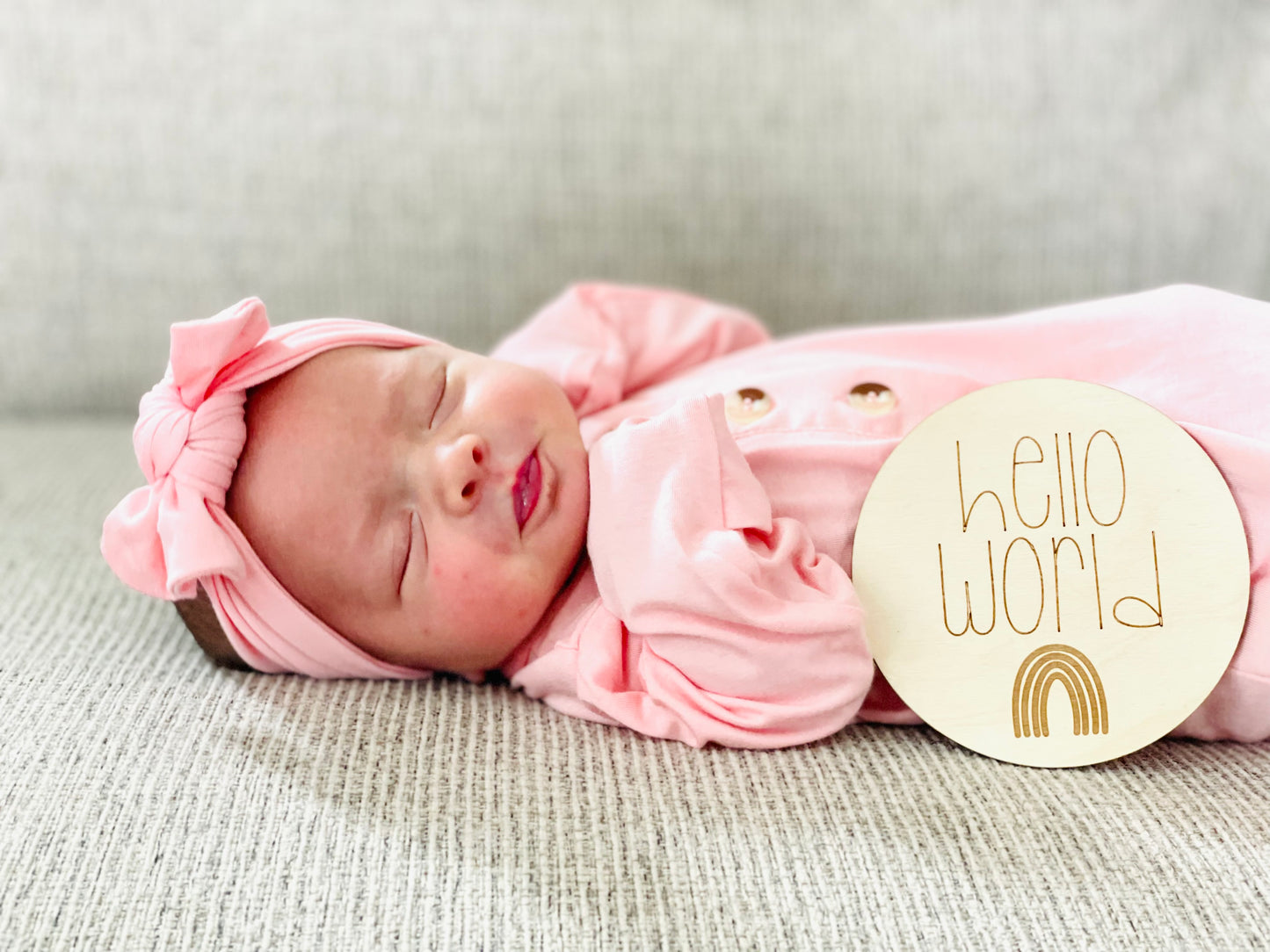 Hello World Rainbow Announcement Plaque