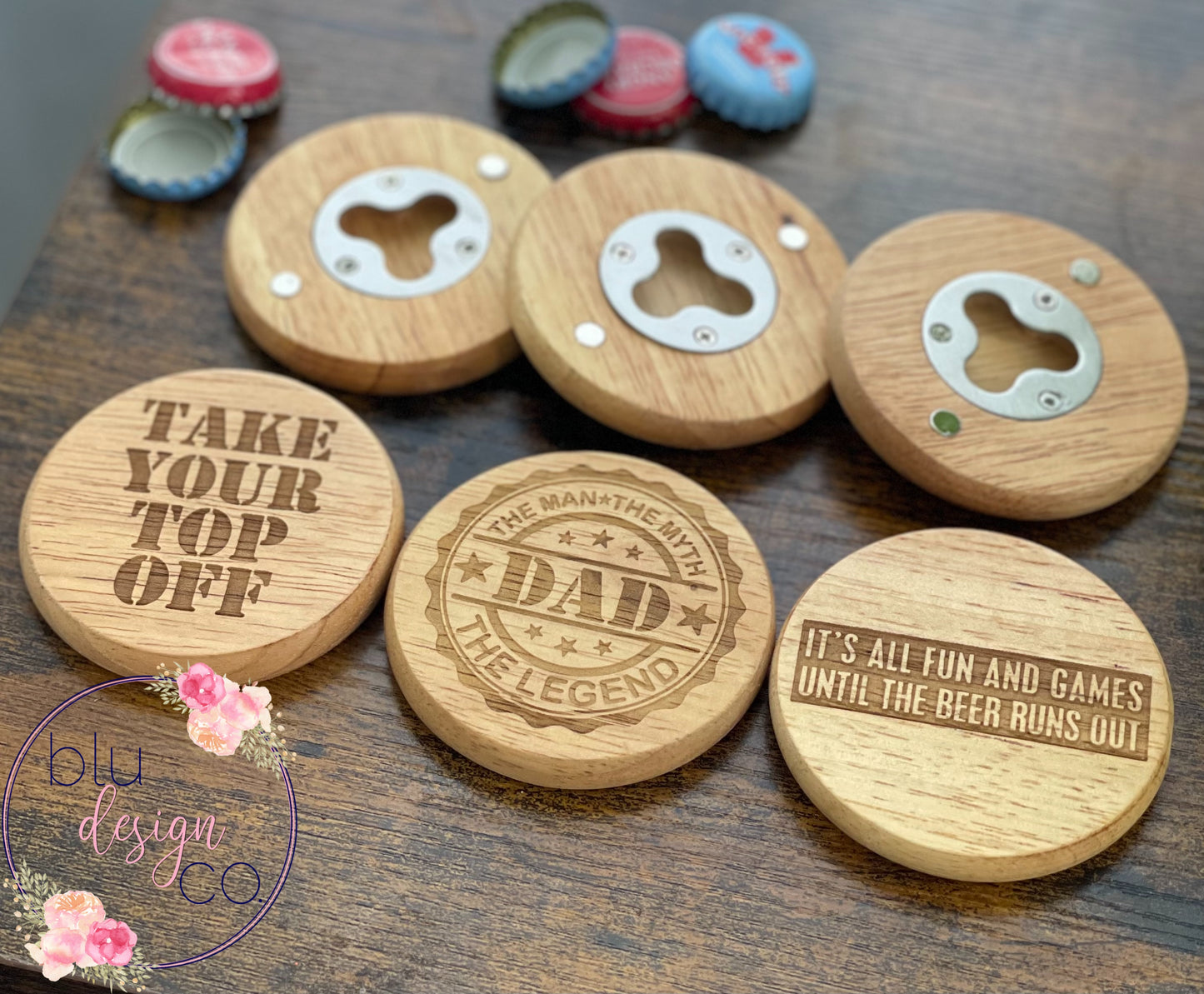 Wood Bottle Opener Magnet