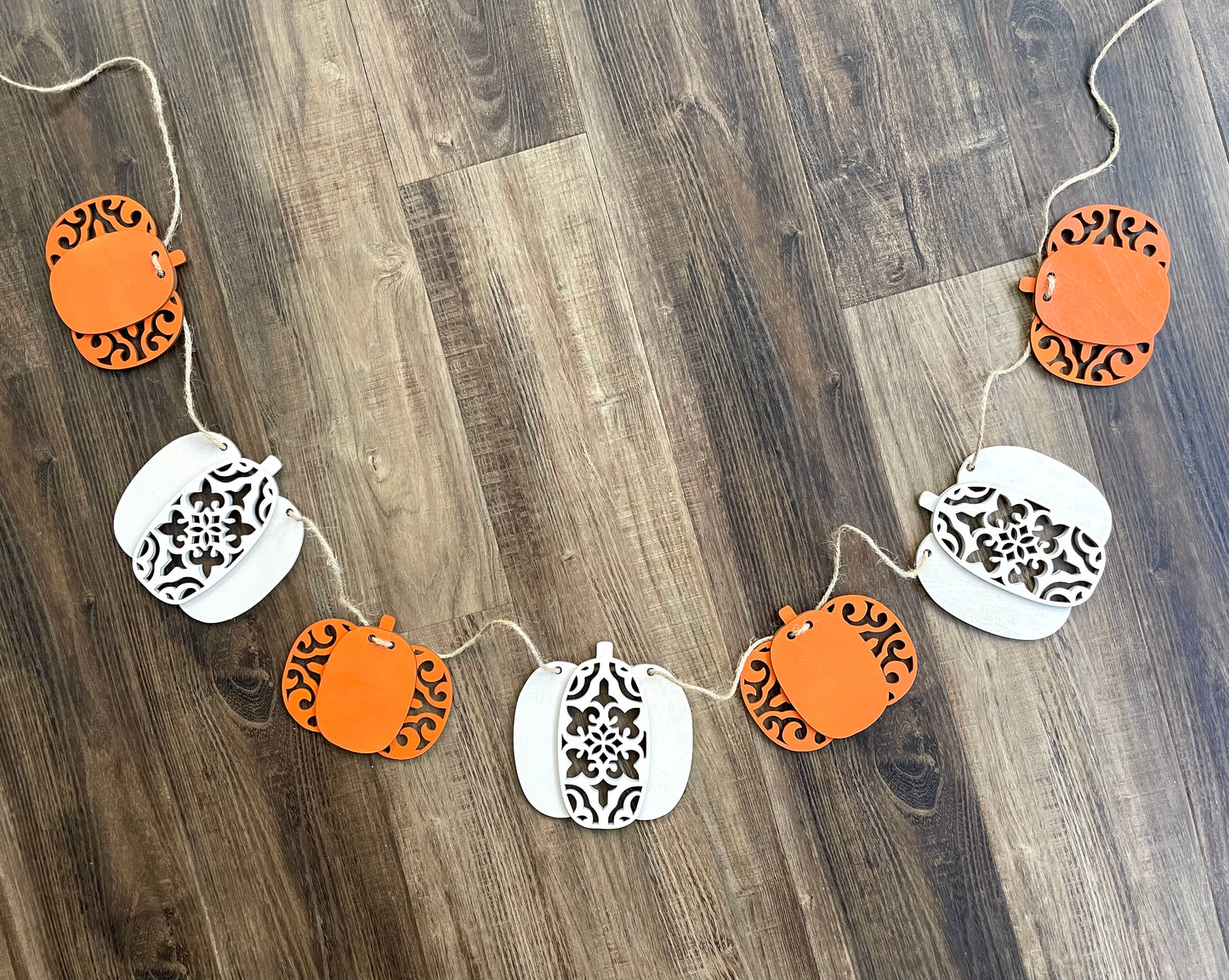 Ornate Pumpkin Wood Banner