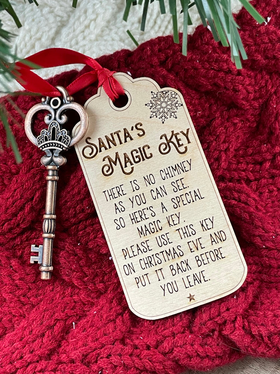 Santa's Magic Key Ornament Personalized / Santa key Silver