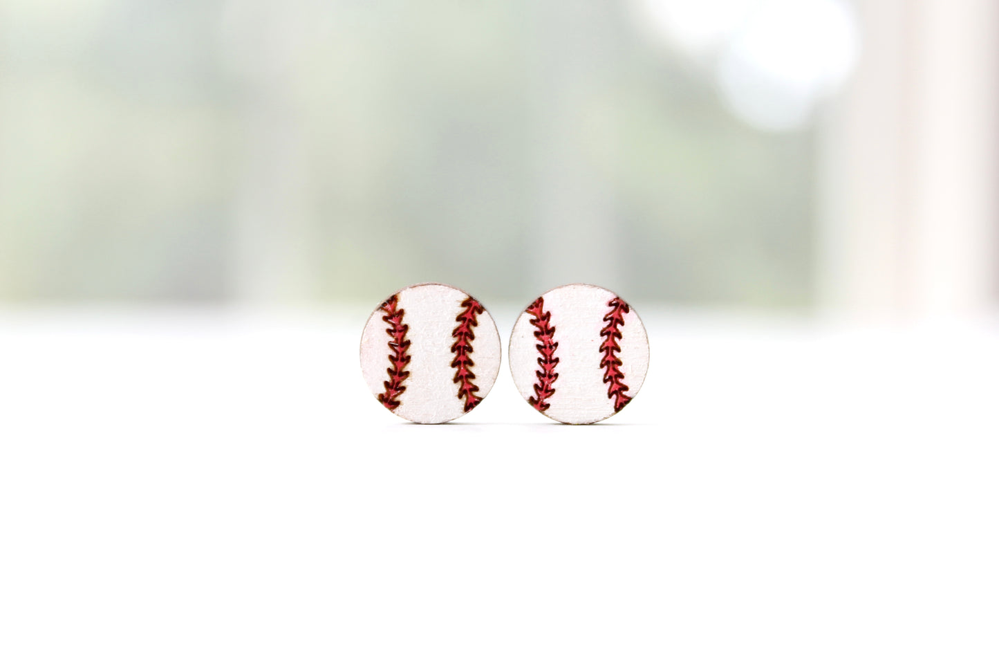 Painted Wood Baseball Studs