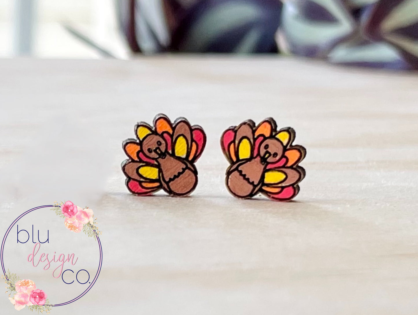 Painted Wood Turkey Studs