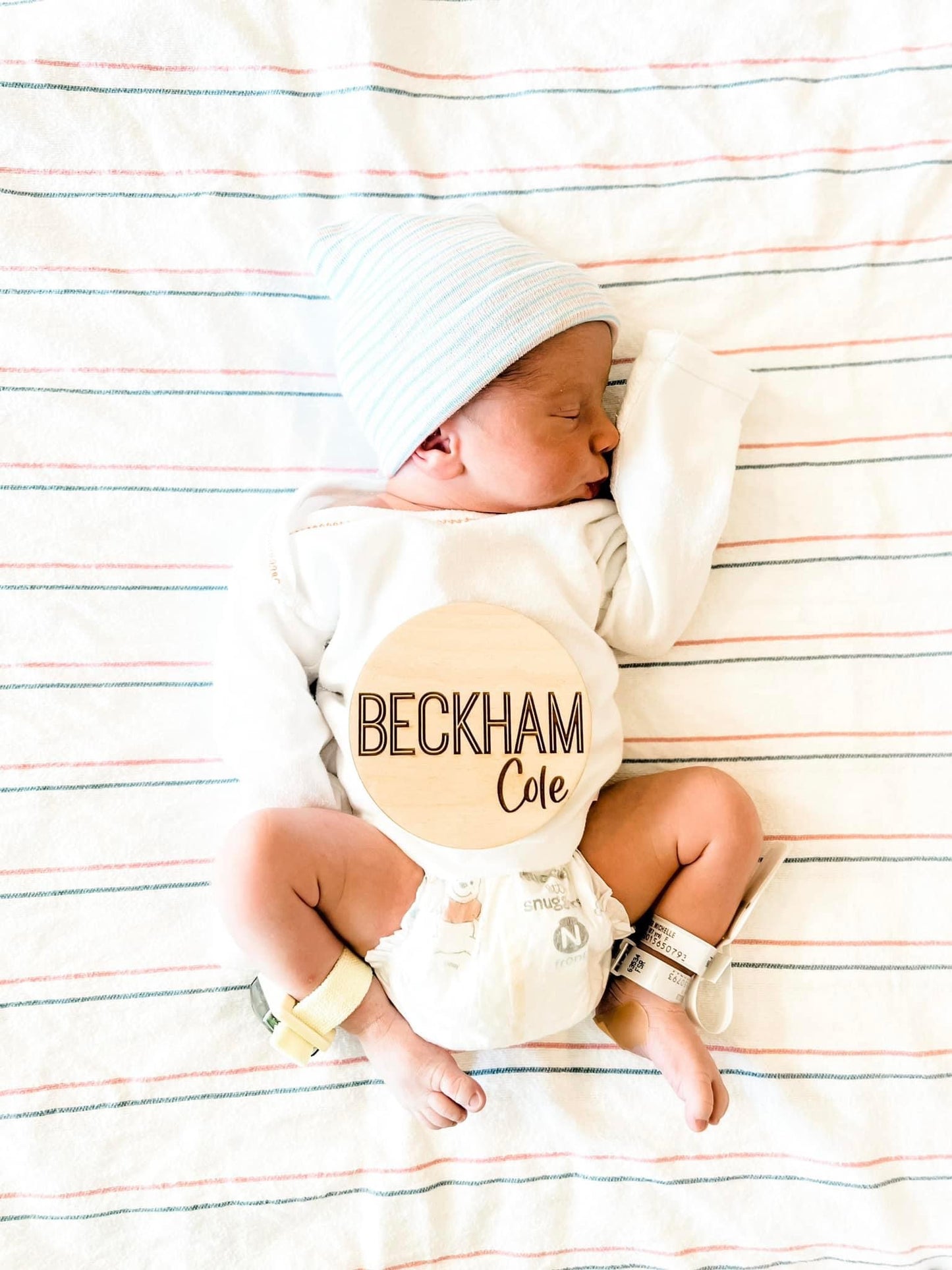 Lined Name Baby Announcement Sign