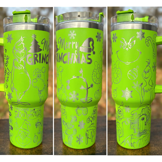 Mean One Full Wrap Grinch 40oz Cup - 14 Colors Available