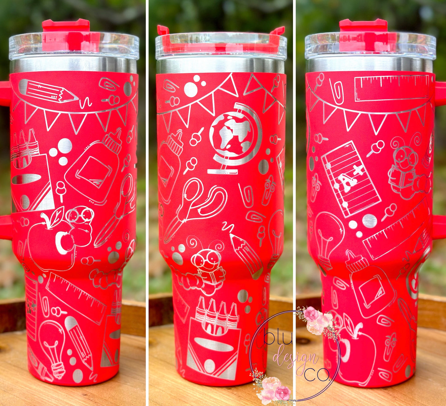 Teacher Theme Full Wrap 40oz Cup - 14 Colors Available