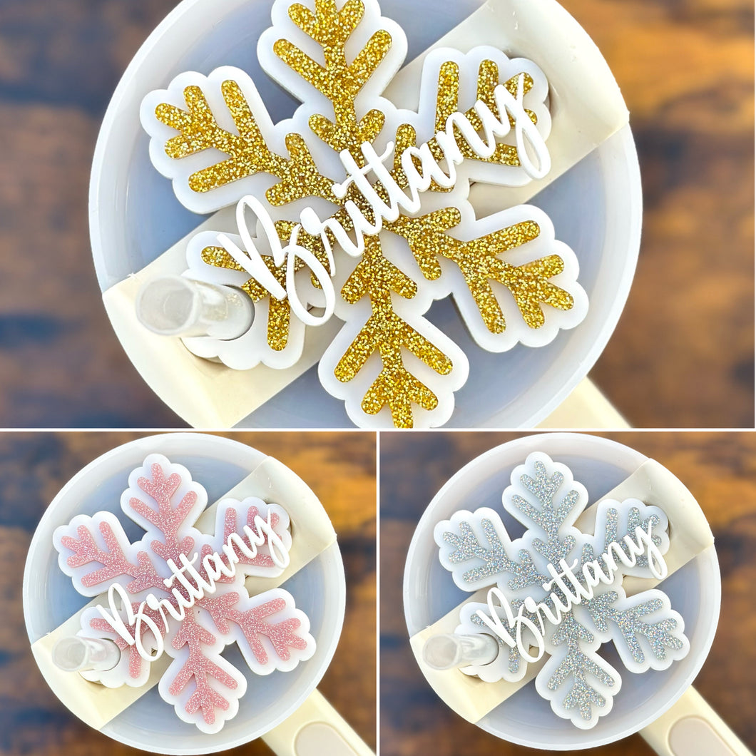 Acrylic Snowflake Name Topper for Stanley H2.0 30oz 40oz or 40oz dupe cup