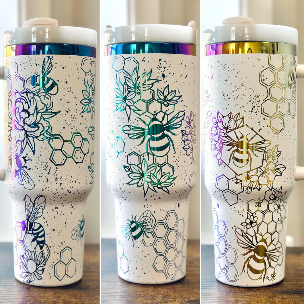 Honey Bee Full Wrap 40oz Cup - 14 Colors Availables
