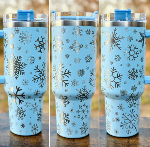 Snowflake Full Wrap 40oz Cup - 14 Colors Available