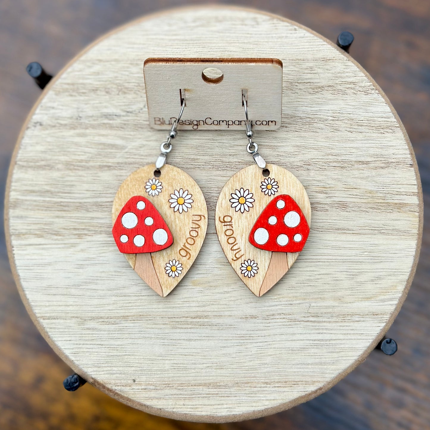 Groovy Mushroom Layered Dangle Earrings