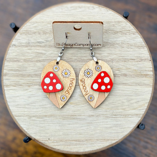 Groovy Mushroom Layered Dangle Earrings