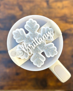 Acrylic Snowflake Name Topper for Stanley H2.0 30oz 40oz or 40oz dupe cup