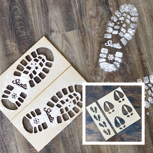 Santa Boot, Elf & Reindeer Tracks Templates