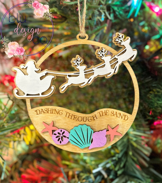 Dashing Through the Sand Ornament