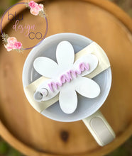 Load image into Gallery viewer, Acrylic Daisy Name Topper for Stanley H2.0 30oz 40oz or 40oz dupe cup