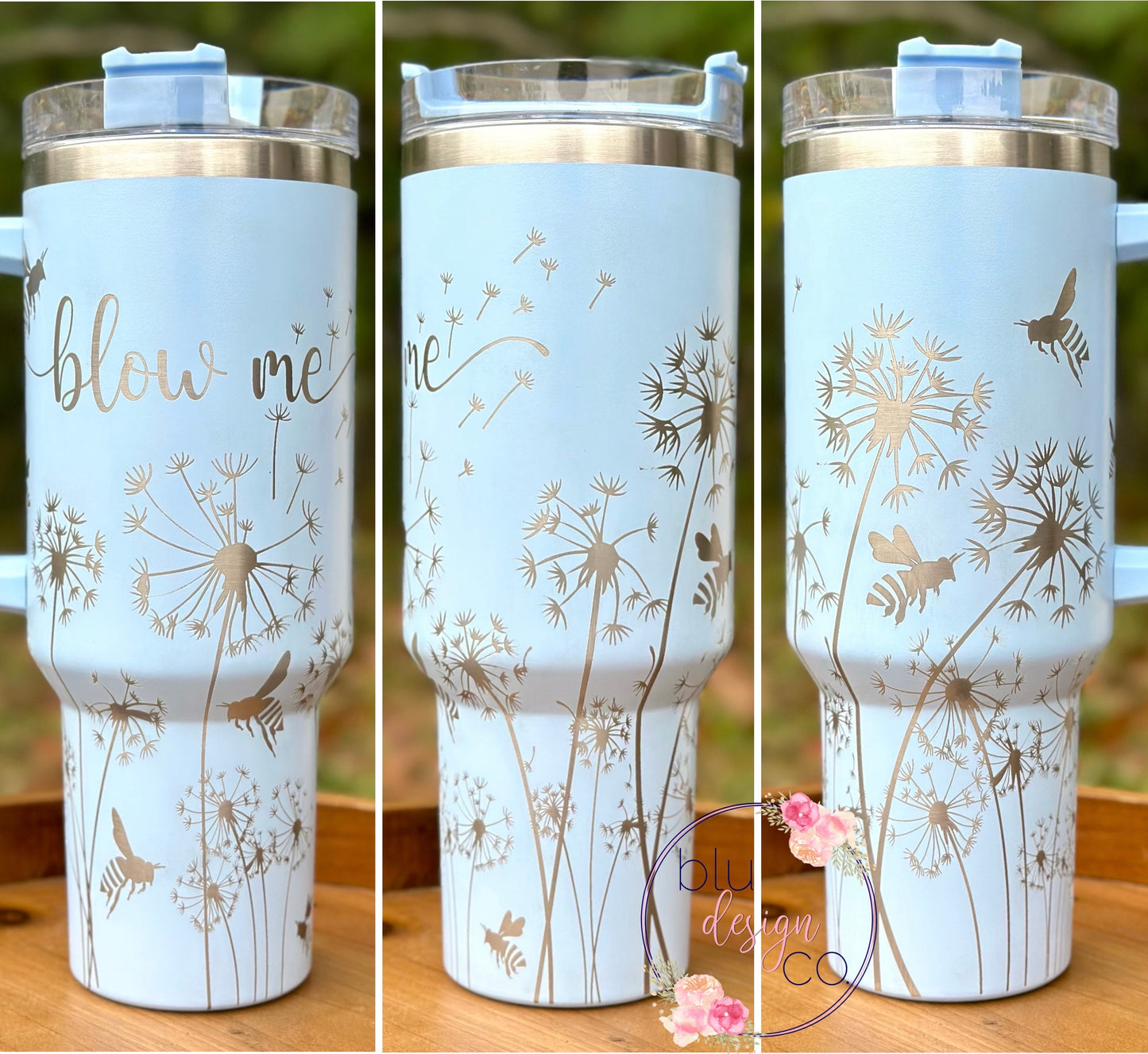Blow Me Dandelion Full Wrap 40oz Cup - 14 Colors Available