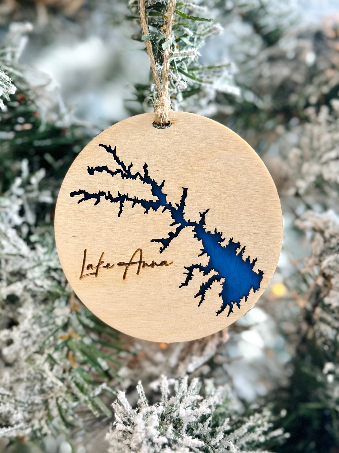 Custom Lake Map Ornament