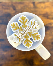 Load image into Gallery viewer, Acrylic Snowflake Name Topper for Stanley H2.0 30oz 40oz or 40oz dupe cup