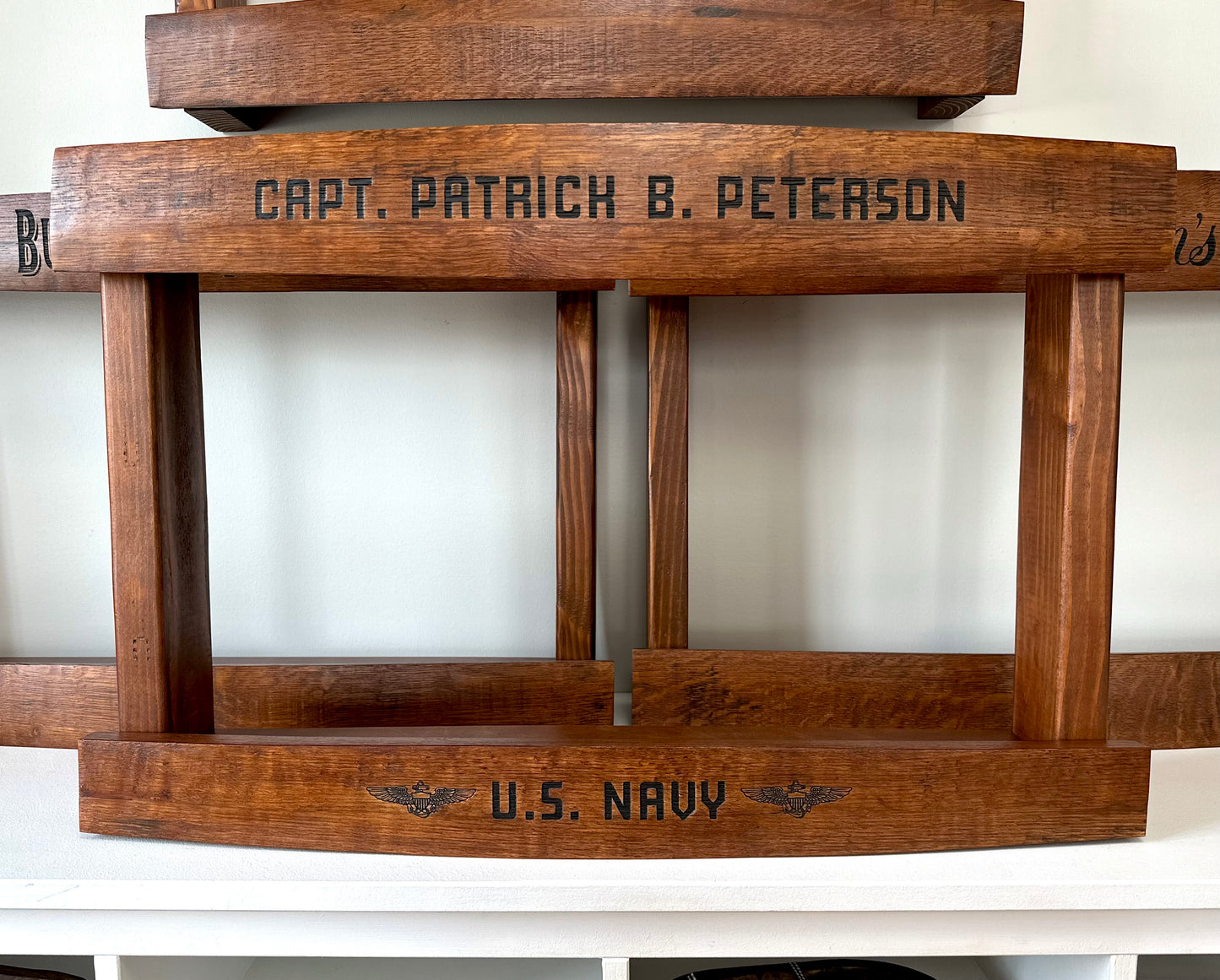 Custom Whiskey Stave Display Shelf