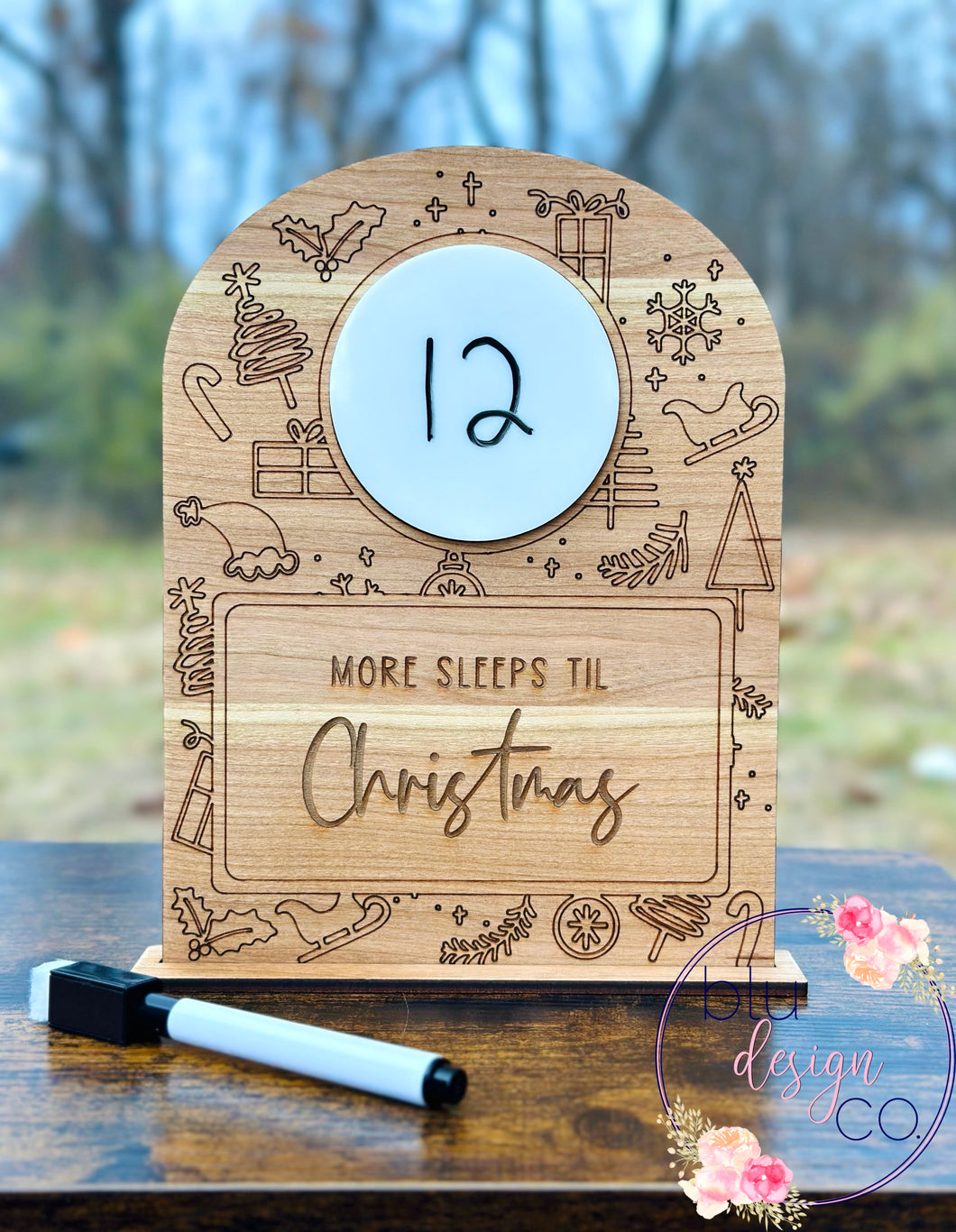 Christmas Doodles Countdown Sign
