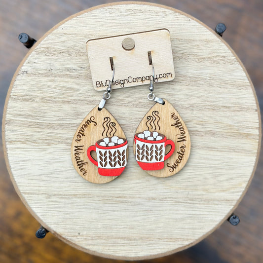 Sweater Weather Hot Chocolate Layered Dangle Earrings