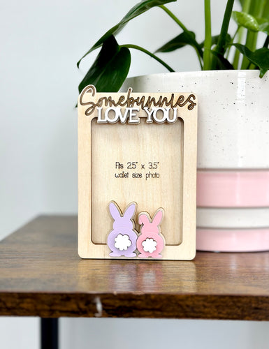 Somebunny Loves You Easter Photo Magnet (1-6 bunnies)