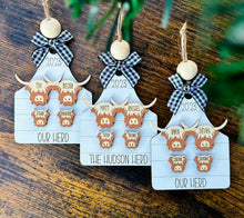 Load image into Gallery viewer, Highland Cow Family Ornament