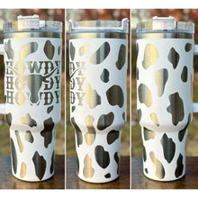 Load image into Gallery viewer, Howdy Cow Print Full Wrap 40oz Cup - 14 Colors Available