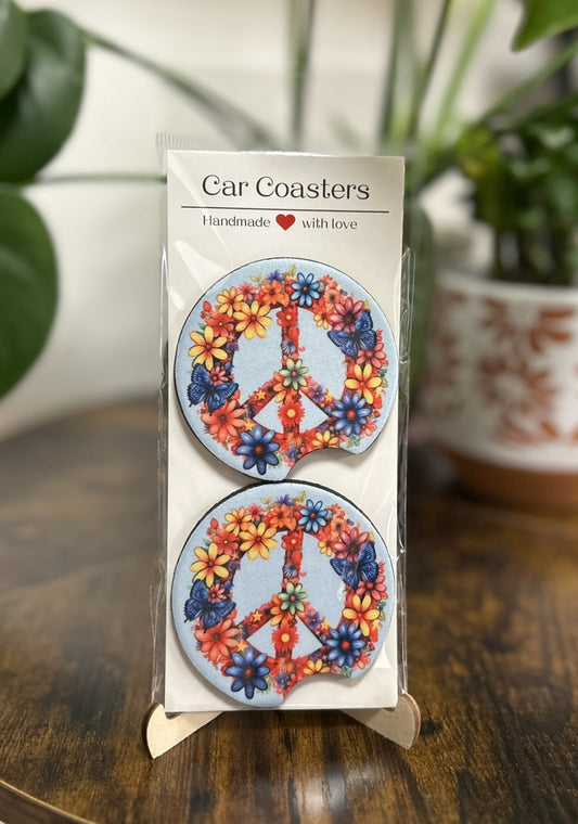 Coaster - Peace Sign Flowers.JPG