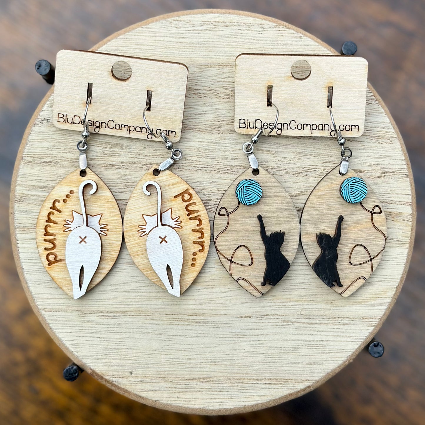Cat Layered Dangle Earrings