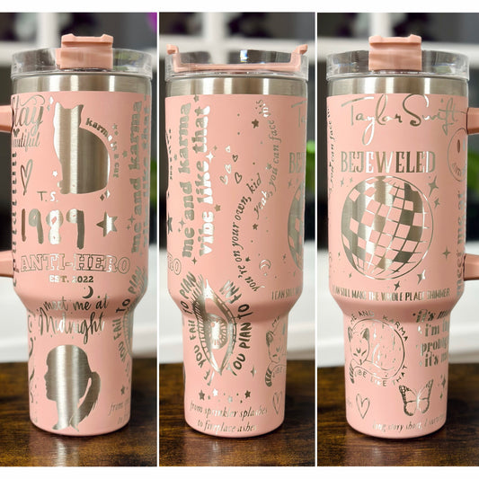 Taylor Swift Full Wrap 40oz Cup - 14 Colors Available