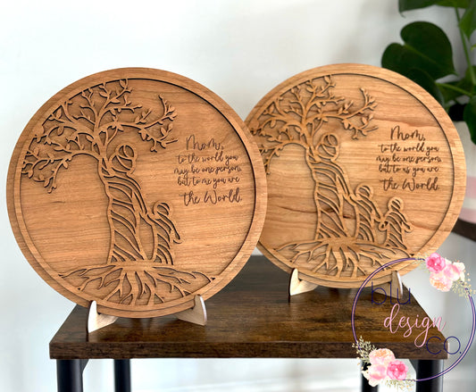 Custom Round Mom and 1-5 Children Sign