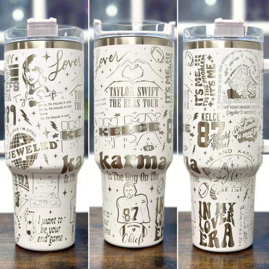 Taylor Kelce Full Wrap 40oz Cup - 14 Colors Available