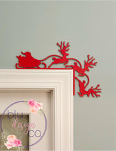 Load image into Gallery viewer, Reindeer Sleigh Door Corner Decor