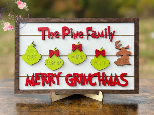 Custom Merry Grinchmas Family Frame