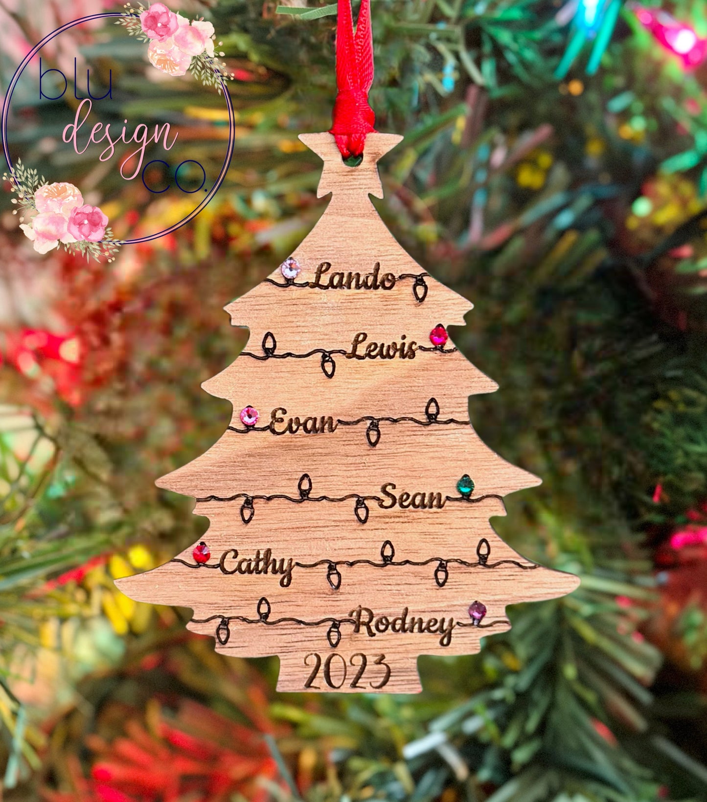 Swarovski Birthstone Family Christmas Tree Ornament